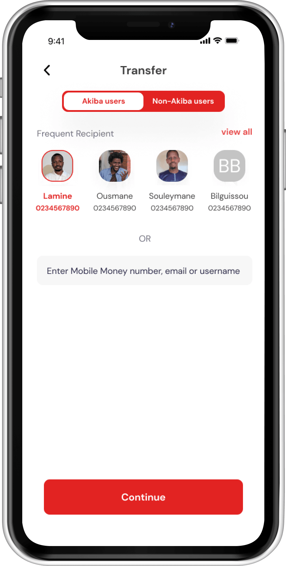 Transfer Page